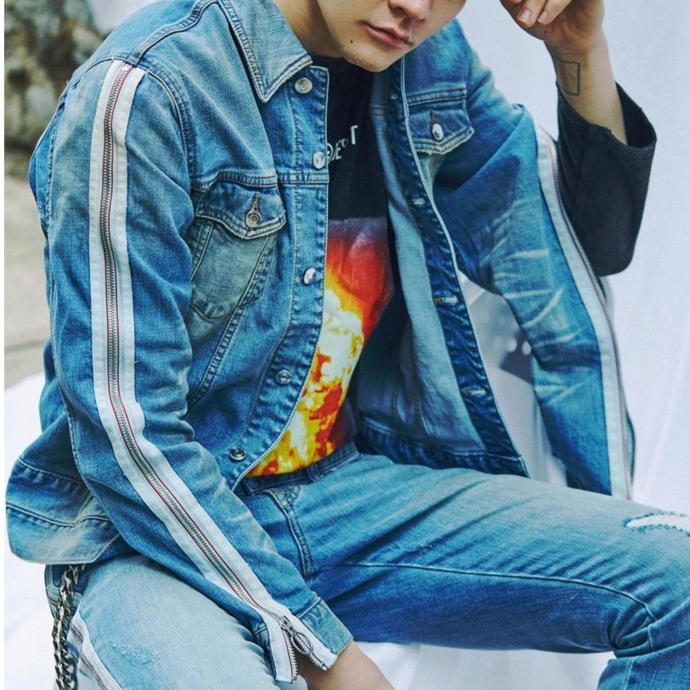 Zipper Sleeve Denim Jacket Cease & Desist